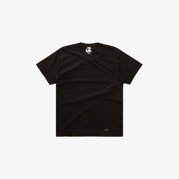 Supreme X Hanes Black T-Shirt (Essential) 🖤🔥 - Picture 1 of 5